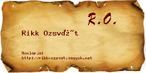 Rikk Ozsvát névjegykártya